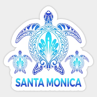 Vintage Santa Monica California CA Ocean Blue Sea Turtle Souvenirs Sticker